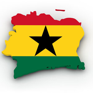 Das Bild zeigt die Flagge von Ghana.