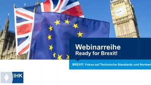 Das Bild zeigt einen Screenshot eines Brexit Webinars