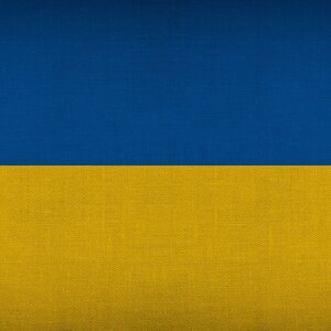 Das Bild zeigt die Flagge von  Ukraine.