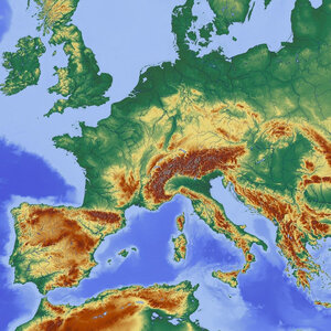 Das Bild zeigt den Ausschnitt einer Karte von Europa.