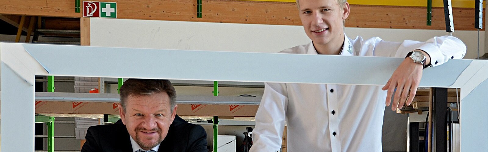 Werner Fech, Firmeninhaber von Fech Fenstertechnik, mit seinem Sohn Tobias
