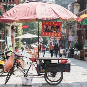 Straßenküche in einer chinesischen Straße.