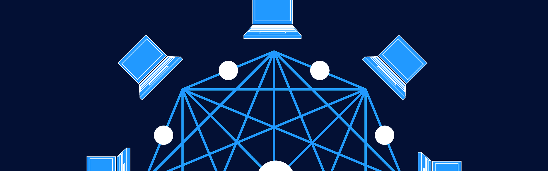 Das Bild zeigt Computer und ein Netz.