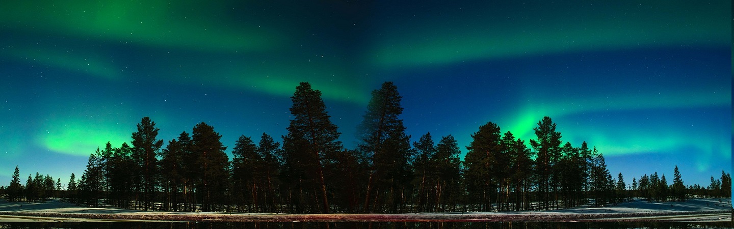 Das Bild zeigt Nordlichter in Finnland