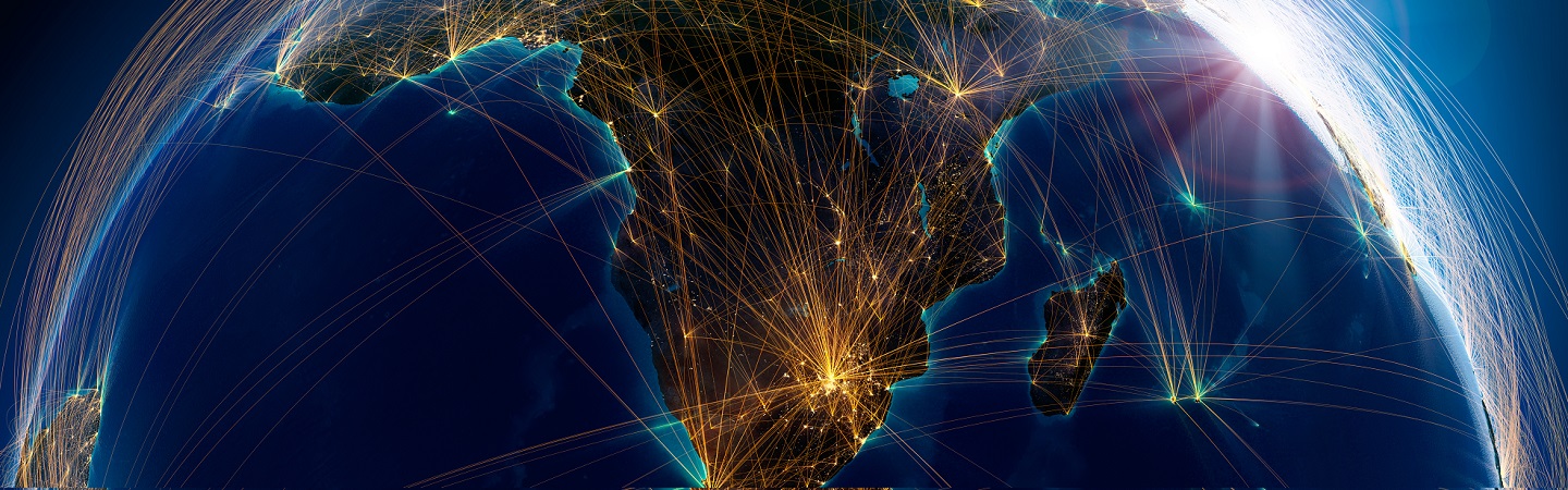 Das Bild zeigt Afrika auf der Weltkugel.