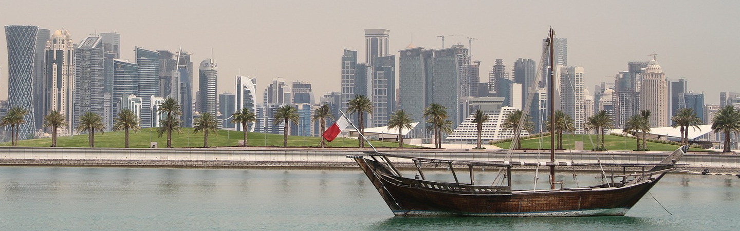 Das Bild zeigt die Skyline von Doha